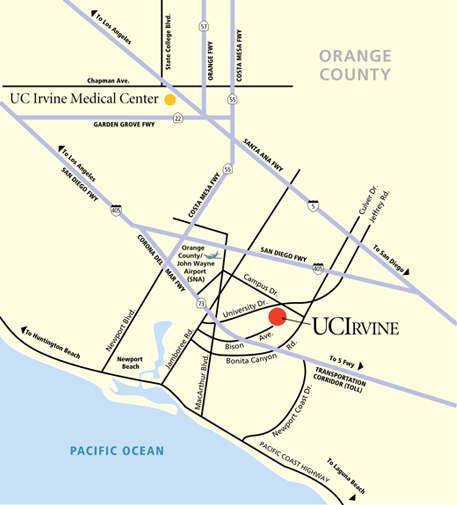 UC Irvine locator map